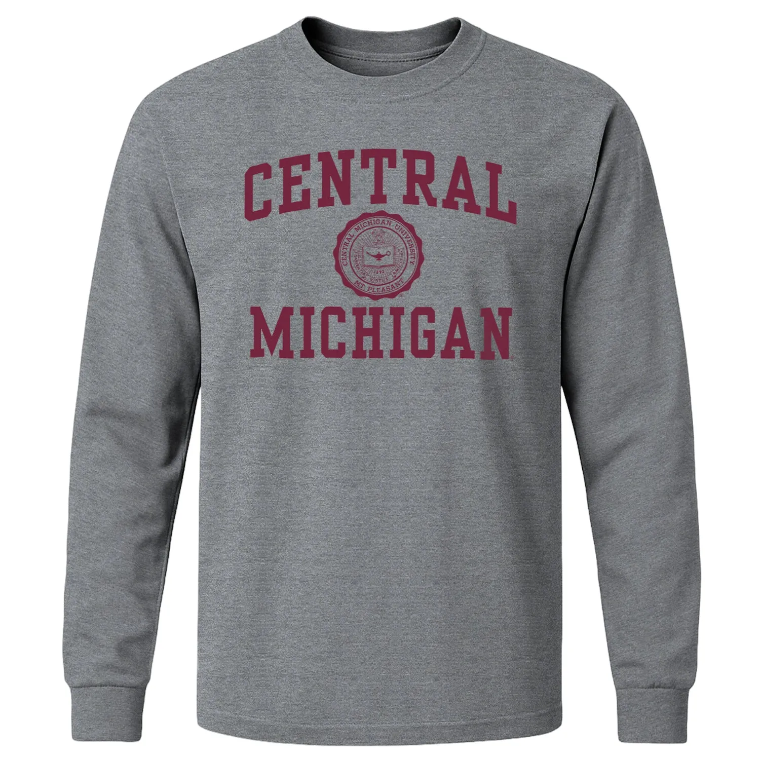 Central Michigan University Heritage Long Sleeve T-Shirt (Charcoal Grey) sold by Barnesmith