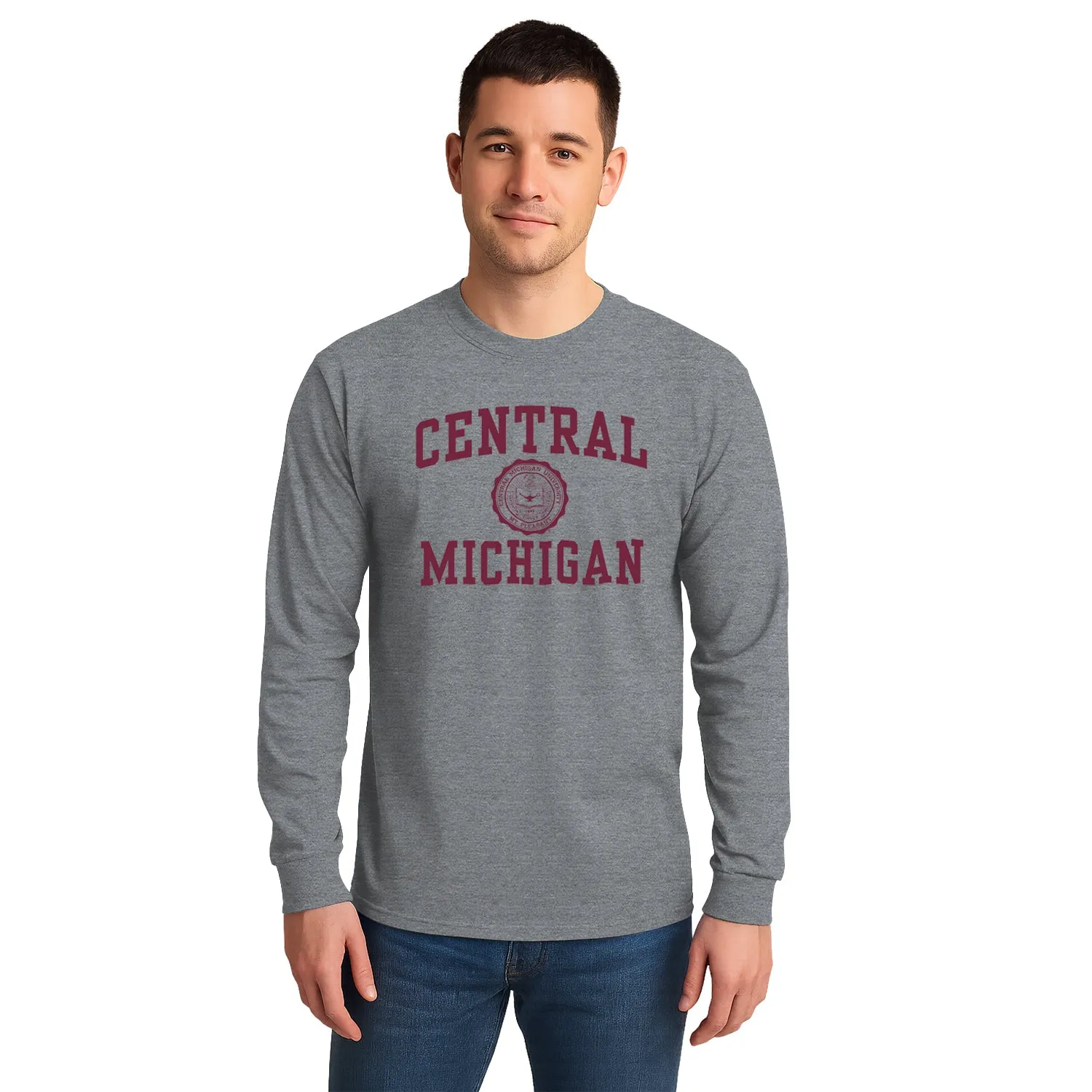 Central Michigan University Heritage Long Sleeve T-Shirt (Charcoal Grey) sold by Barnesmith product image thumbnail 2