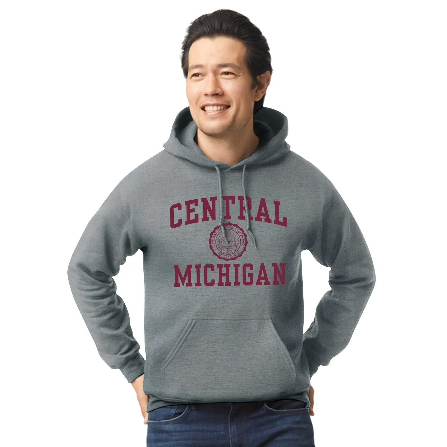 Central Michigan University Heritage Hooded Sweatshirt (Charcoal Grey) sold by Barnesmith product image thumbnail 2