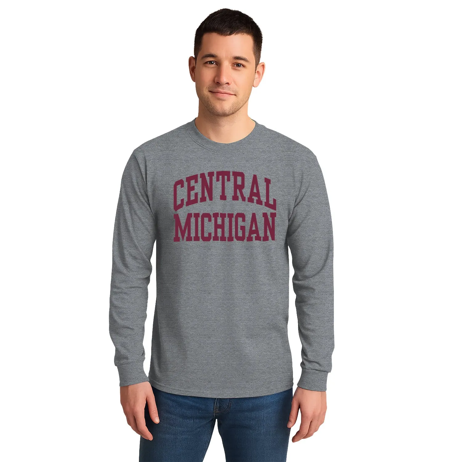 Central Michigan University Classic Long Sleeve T-Shirt (Charcoal Grey) sold by Barnesmith product image thumbnail 2