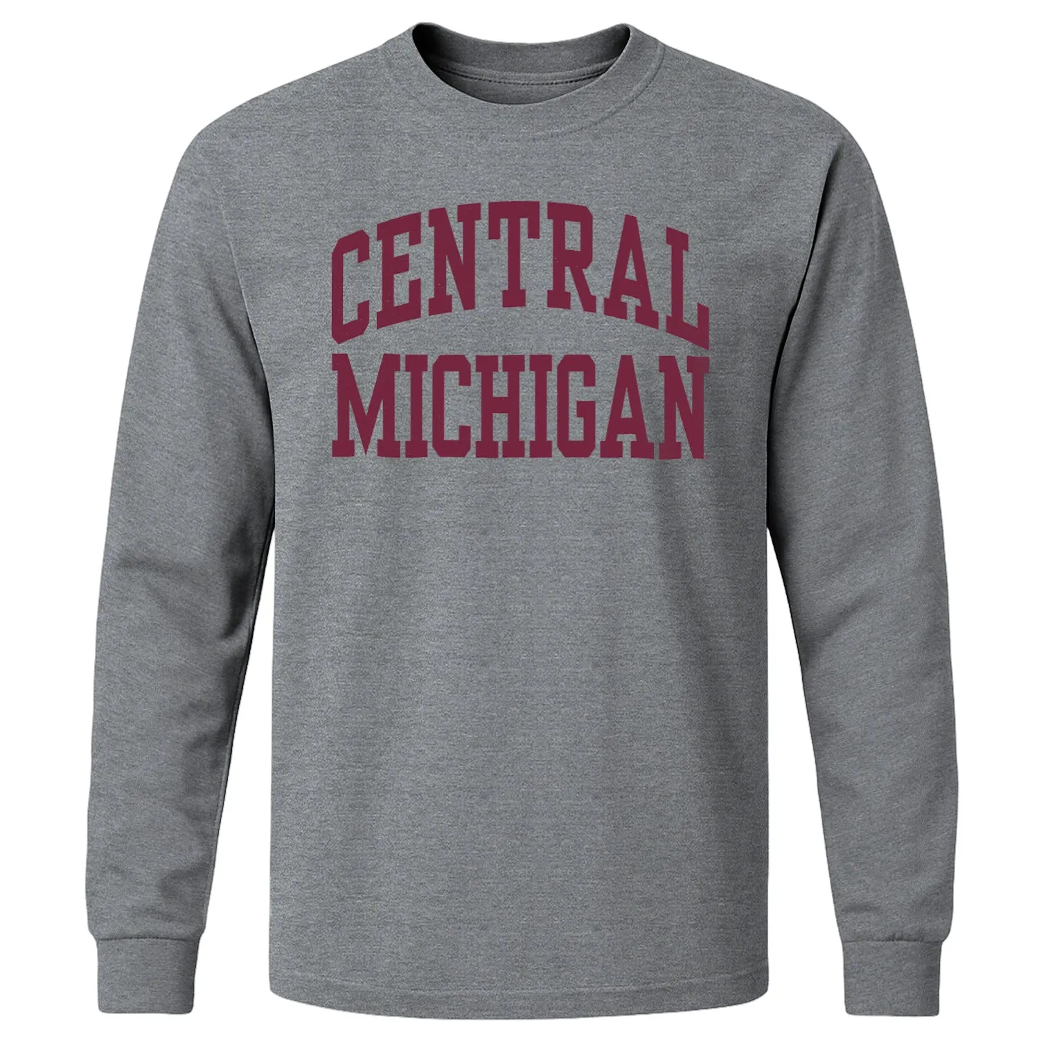 Central Michigan University Classic Long Sleeve T-Shirt (Charcoal Grey) sold by Barnesmith