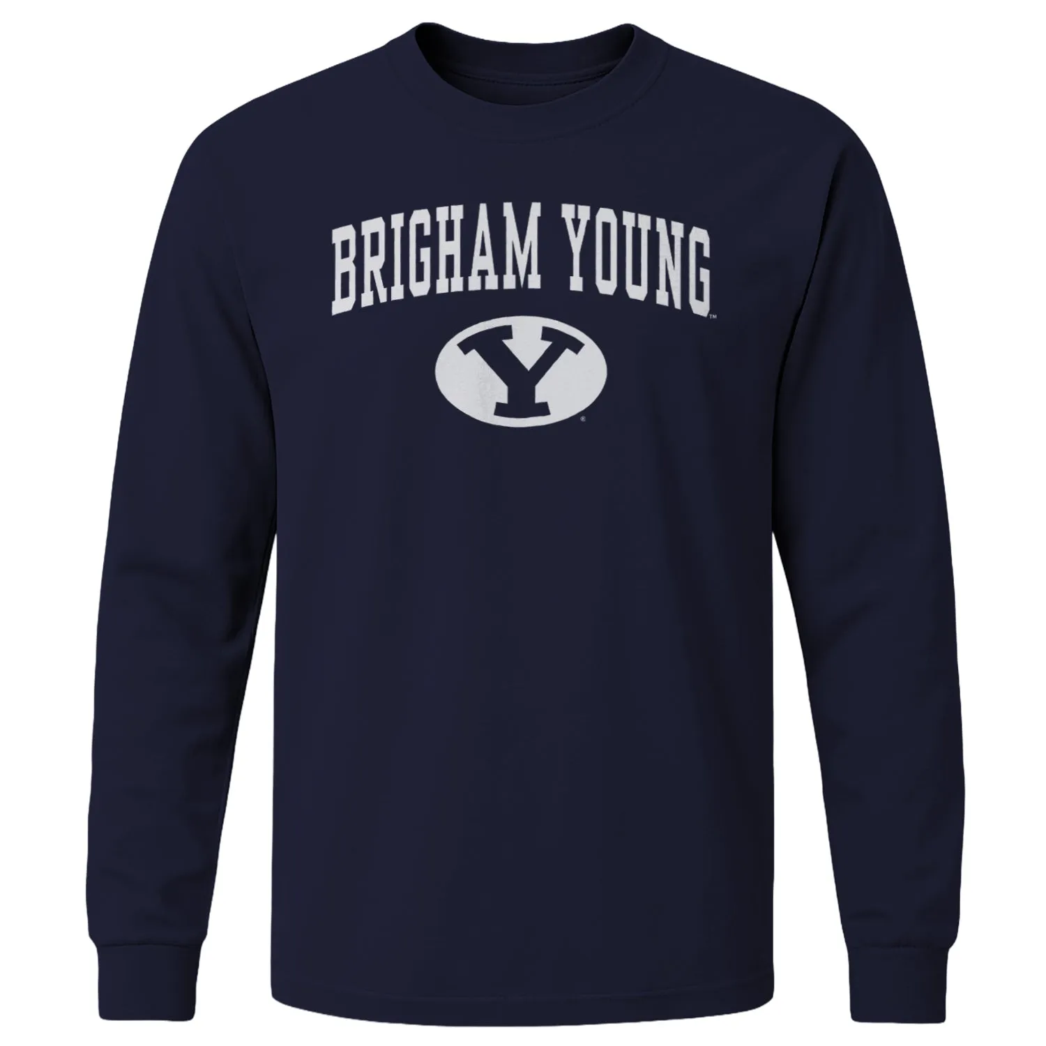 Brigham Young University Heritage Long Sleeve T-Shirt (Navy) sold by Barnesmith