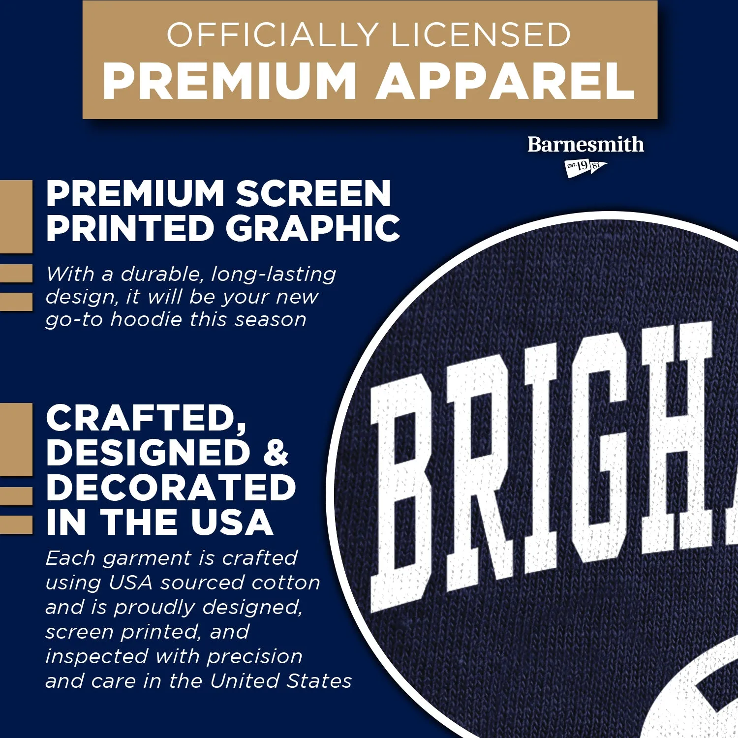 Brigham Young University Heritage Hooded Sweatshirt (Navy) sold by Barnesmith product image thumbnail 4