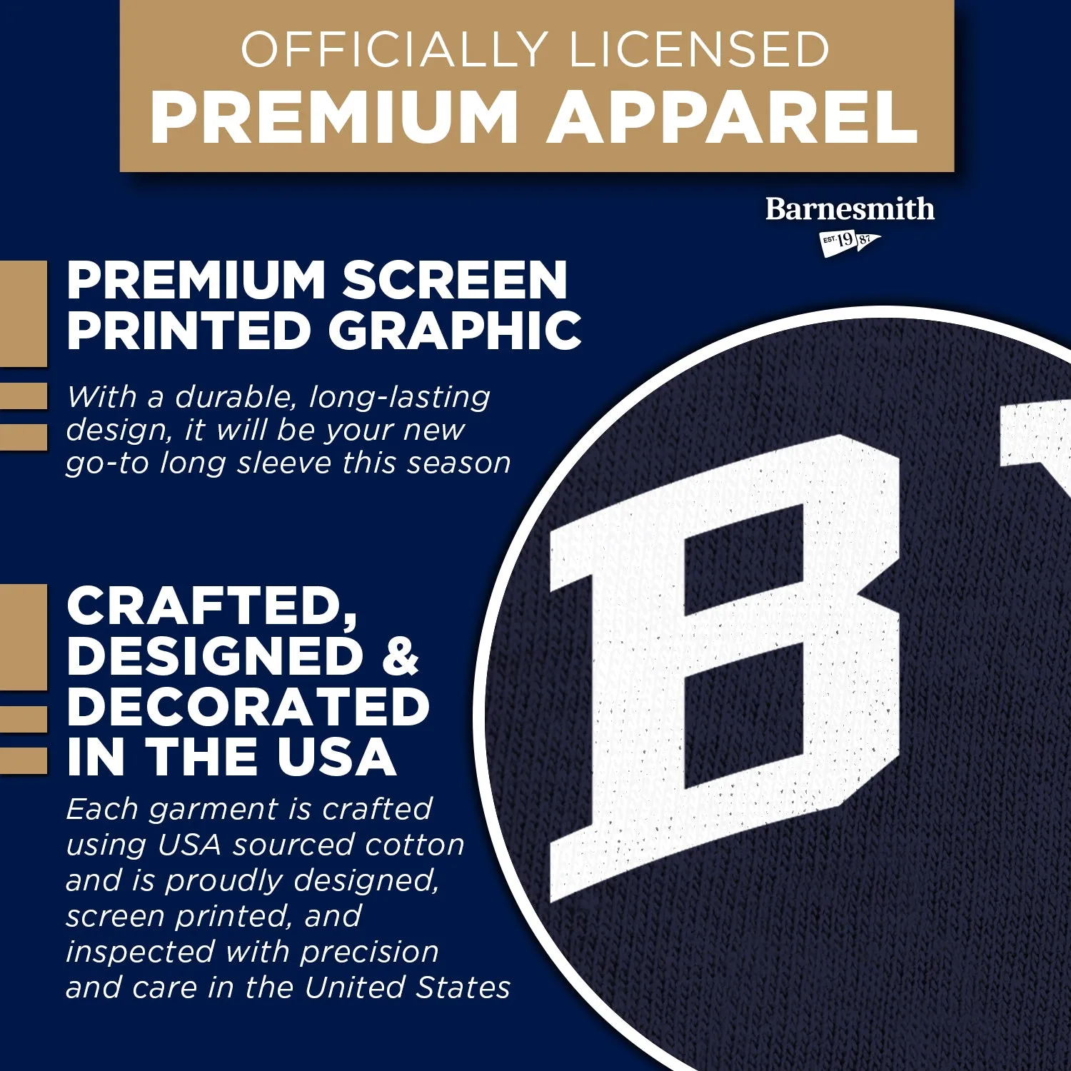 Brigham Young University Classic Long Sleeve T-Shirt (Navy) sold by Barnesmith product image thumbnail 4