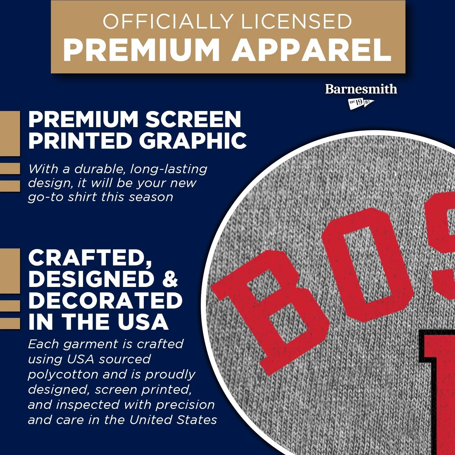 Boston University Heritage T-Shirt (Charcoal Grey) sold by Barnesmith product image thumbnail 4
