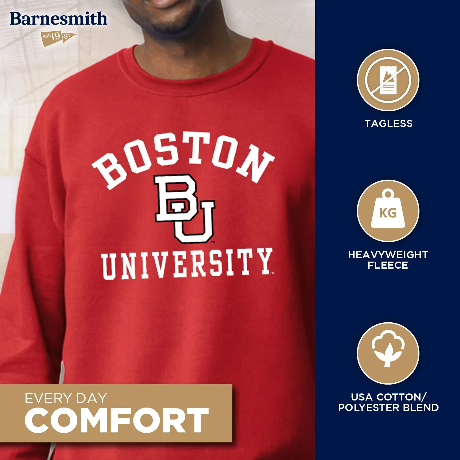 Boston University Heritage Sweatshirt (Red) sold by Barnesmith product image thumbnail 3