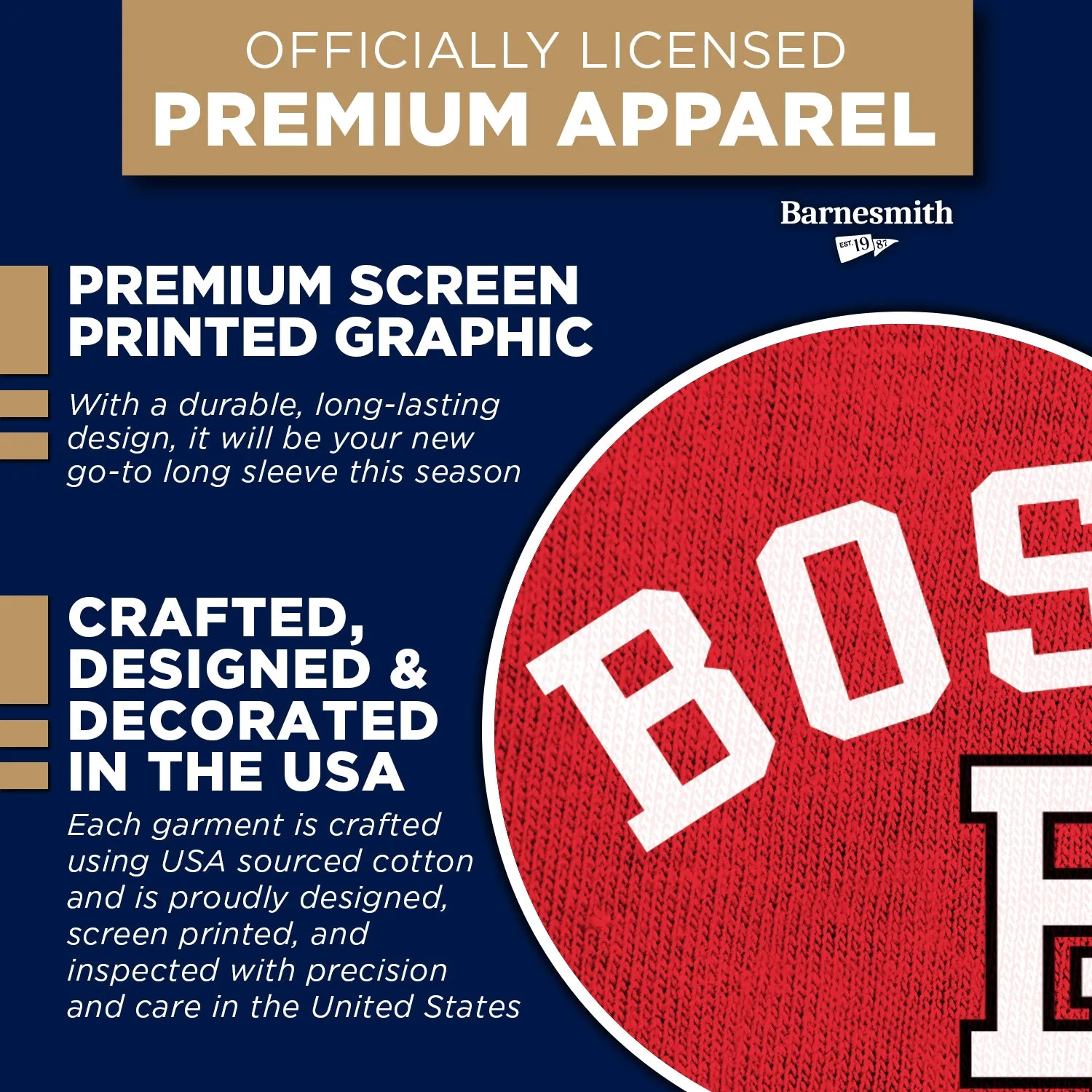 Boston University Heritage Long Sleeve T-Shirt (Red) sold by Barnesmith product image thumbnail 4