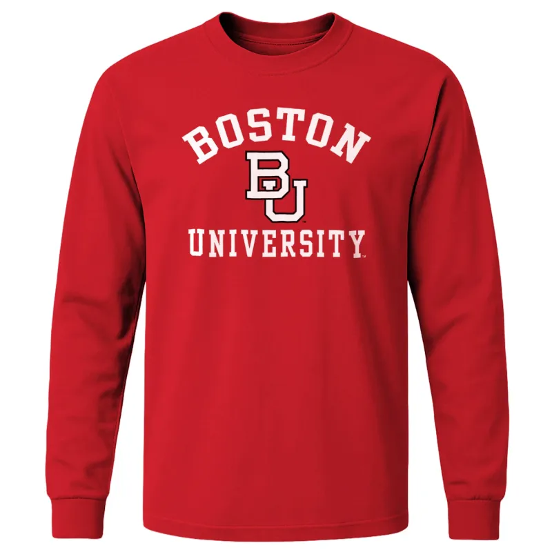 Boston University Heritage Long Sleeve T-Shirt (Red) sold by Barnesmith