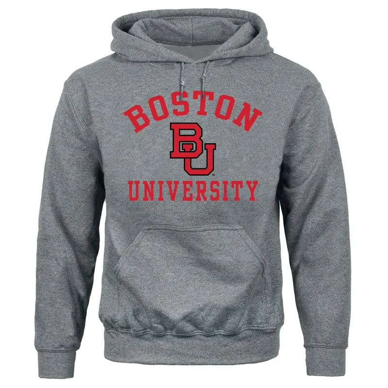 Boston University Heritage Hooded Sweatshirt (Charcoal Grey) sold by Barnesmith