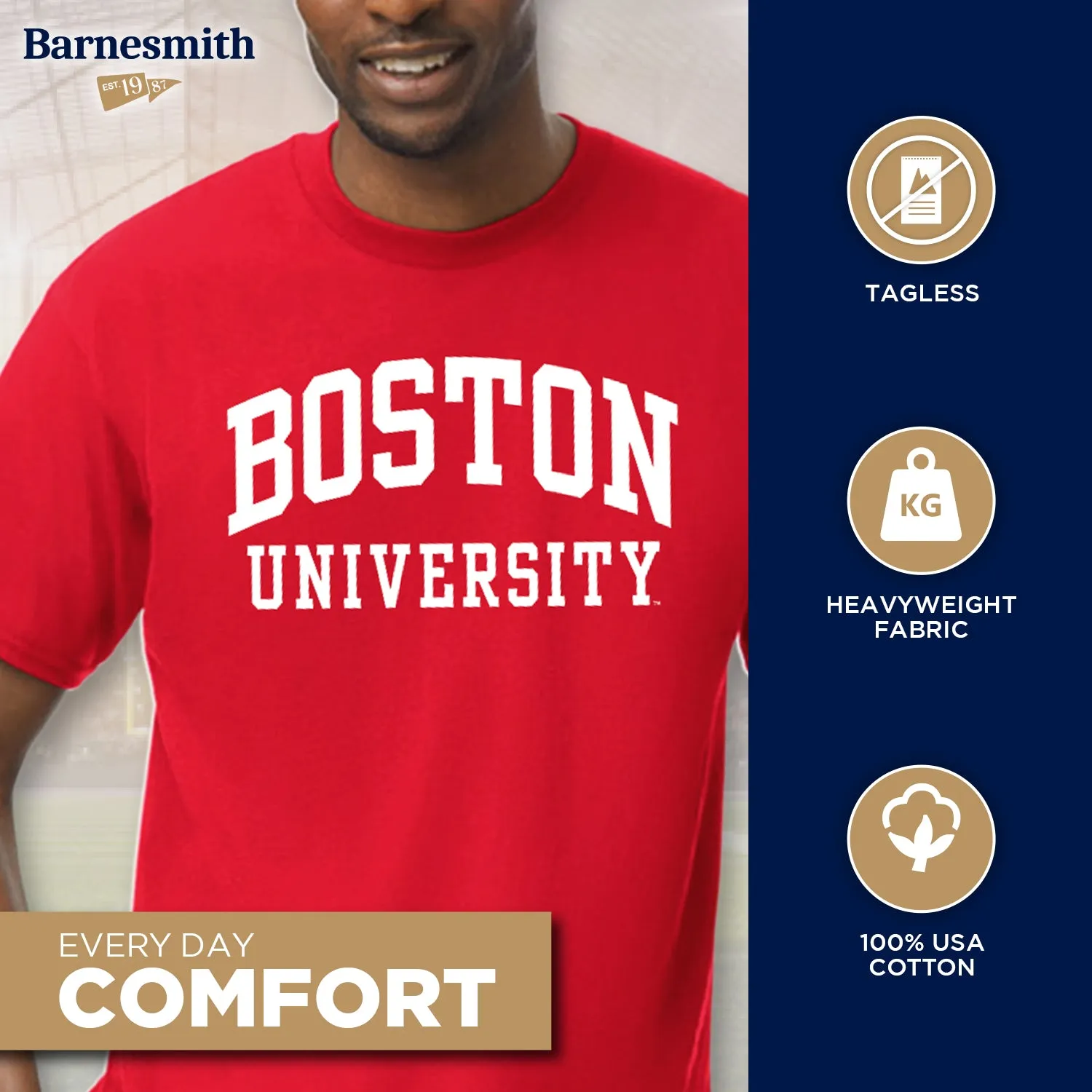 Boston University Classic T-Shirt (Red) sold by Barnesmith product image thumbnail 3