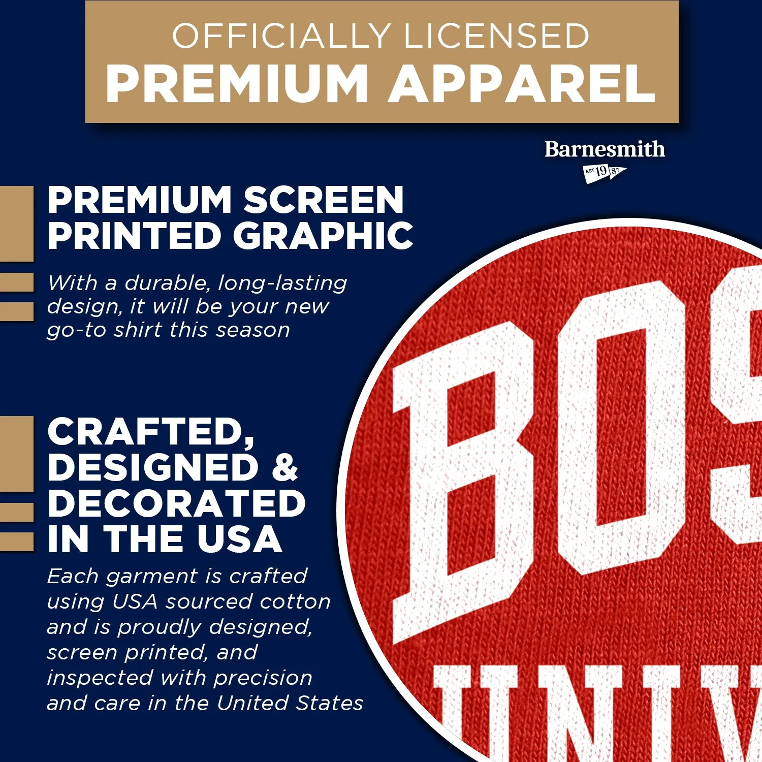 Boston University Classic T-Shirt (Red) sold by Barnesmith product image thumbnail 4