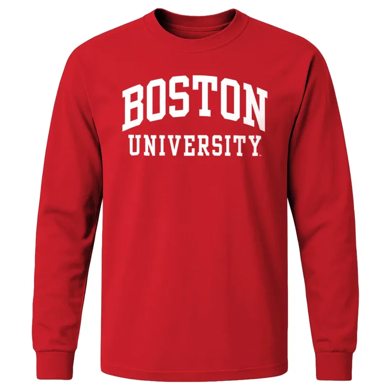 Boston University Classic Long Sleeve T-Shirt (Red) sold by Barnesmith