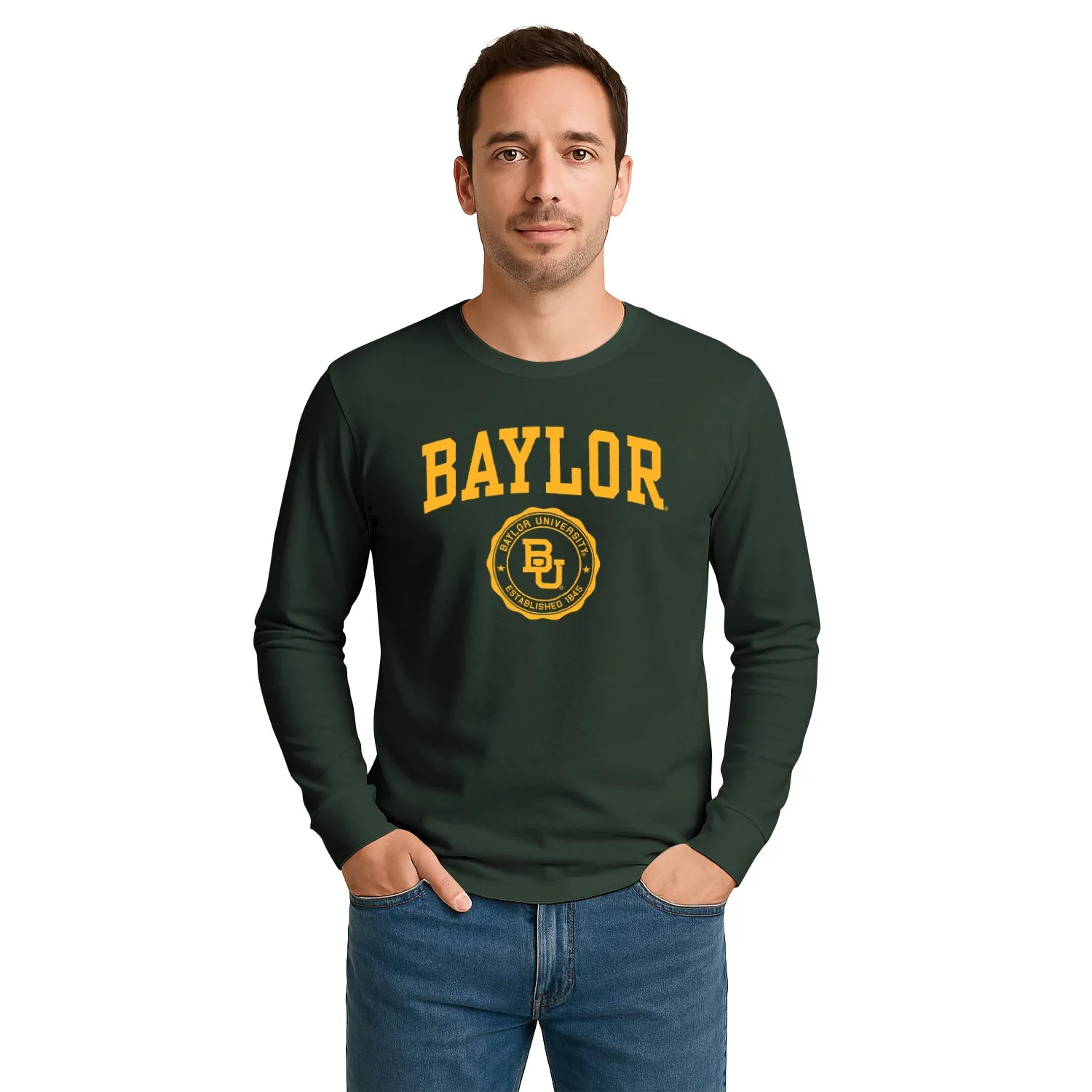Baylor University Heritage Long Sleeve T-Shirt (Hunter Green) sold by Barnesmith product image thumbnail 2