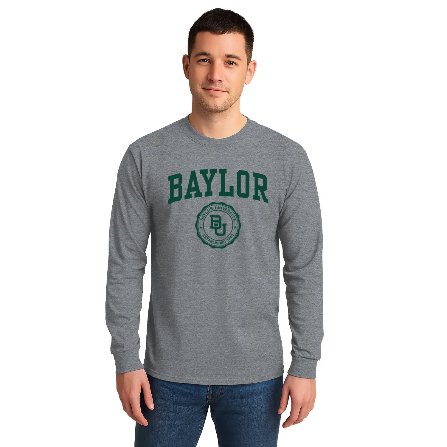 Baylor University Heritage Long Sleeve T-Shirt (Charcoal Grey) sold by Barnesmith product image thumbnail 2