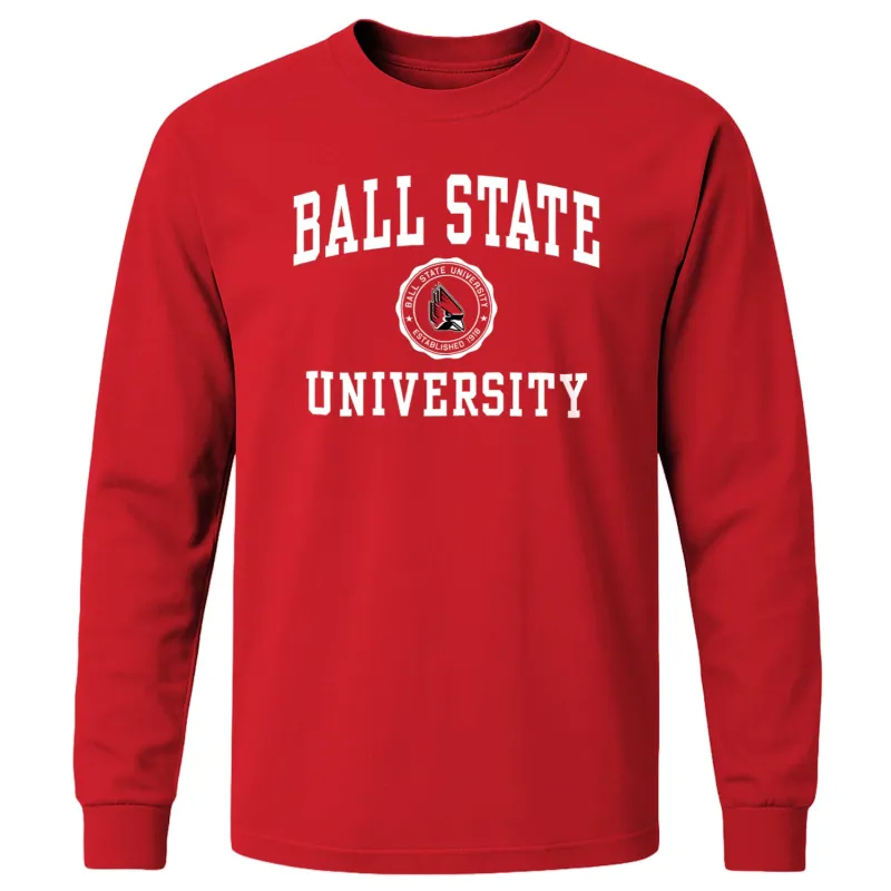 Ball State University Heritage Long Sleeve T-Shirt (Red) sold by Barnesmith