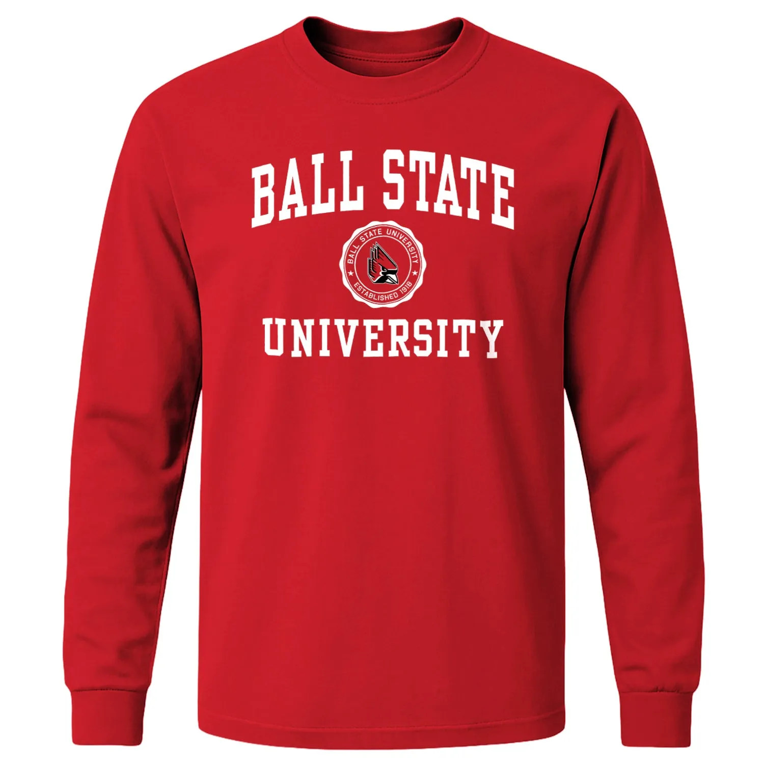 Ball State University Heritage Long Sleeve T-Shirt (Red) sold by Barnesmith