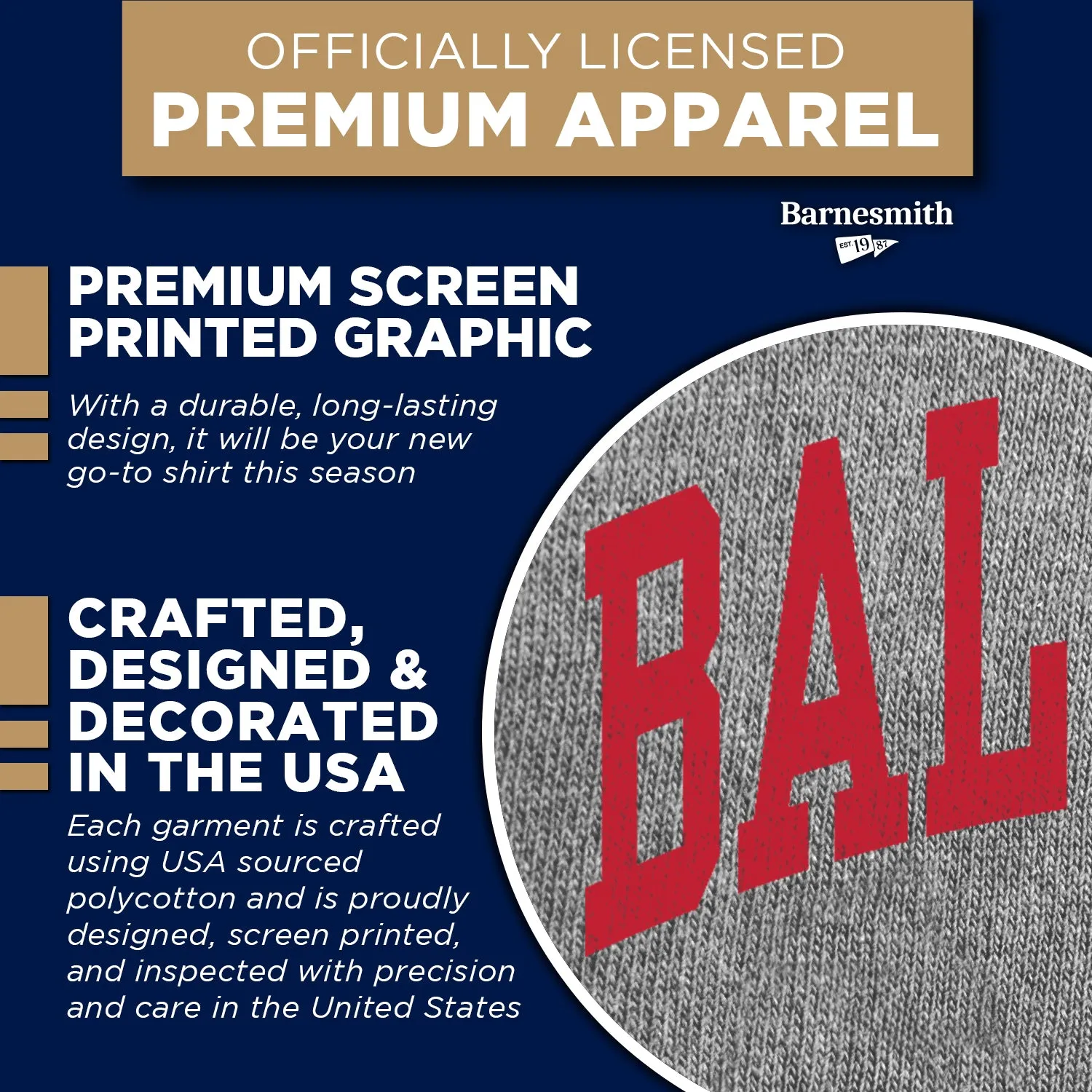 Ball State University Classic T-Shirt (Charcoal Grey) sold by Barnesmith product image thumbnail 4
