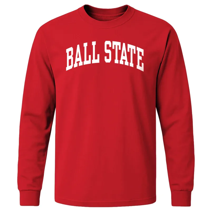 Ball State University Classic Long Sleeve T-Shirt (Red) sold by Barnesmith