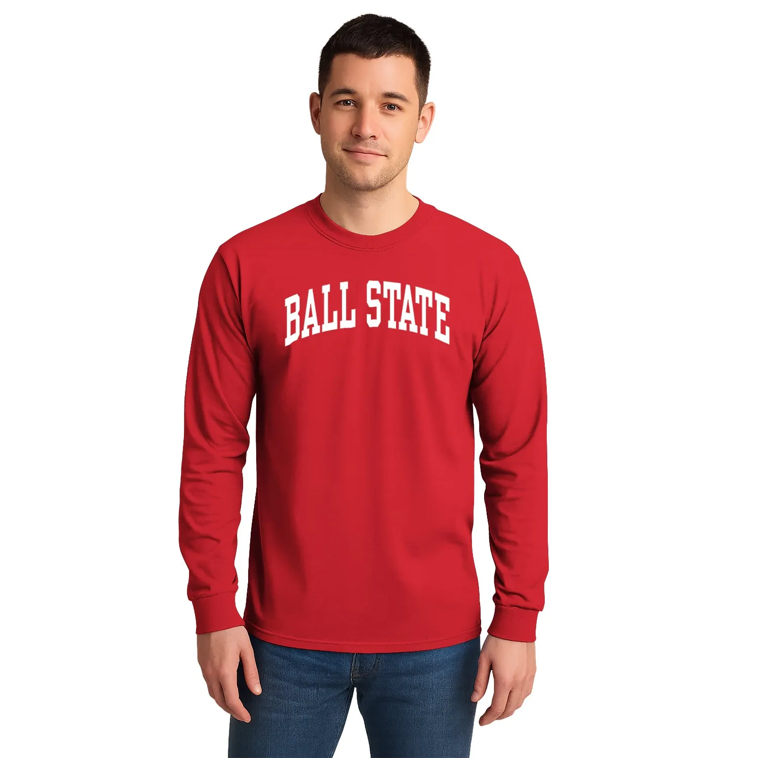 Ball State University Classic Long Sleeve T-Shirt (Red) sold by Barnesmith product image thumbnail 2
