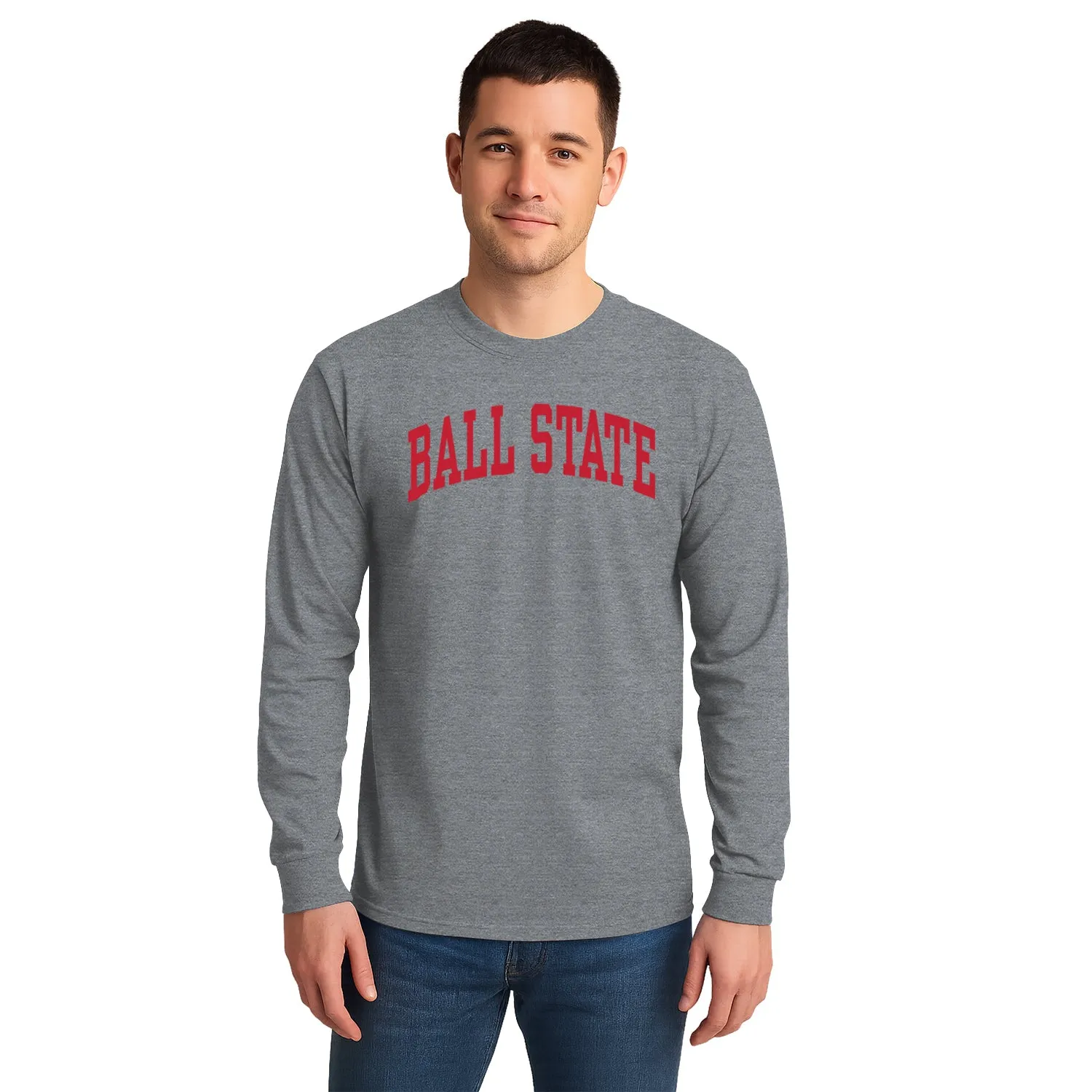 Ball State University Classic Long Sleeve T-Shirt (Charcoal Grey) sold by Barnesmith product image thumbnail 2