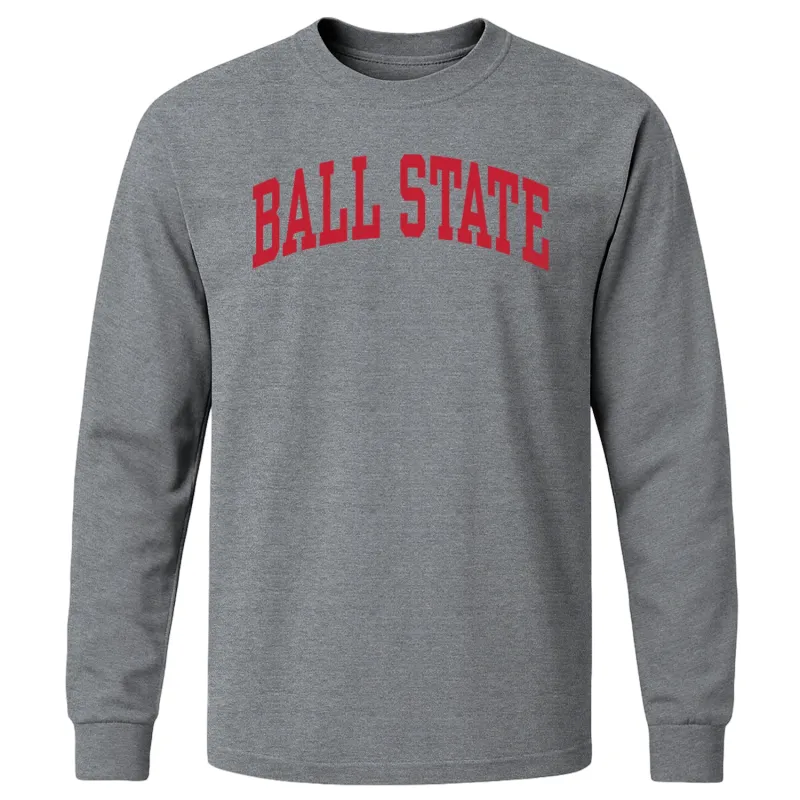 Ball State University Classic Long Sleeve T-Shirt (Charcoal Grey) sold by Barnesmith