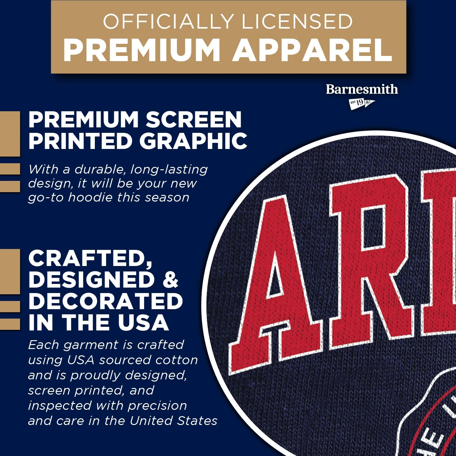 University of Arizona Heritage Hooded Sweatshirt (Navy) sold by Barnesmith product image thumbnail 4