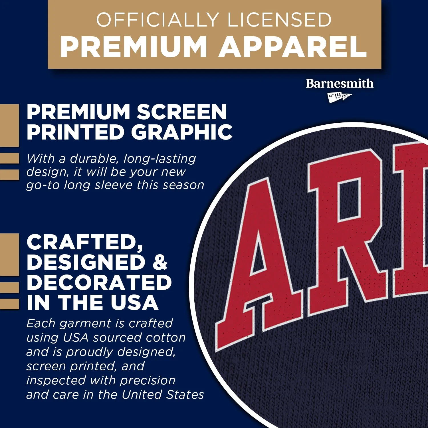 University of Arizona Classic Long Sleeve T-Shirt (Navy) sold by Barnesmith product image thumbnail 4