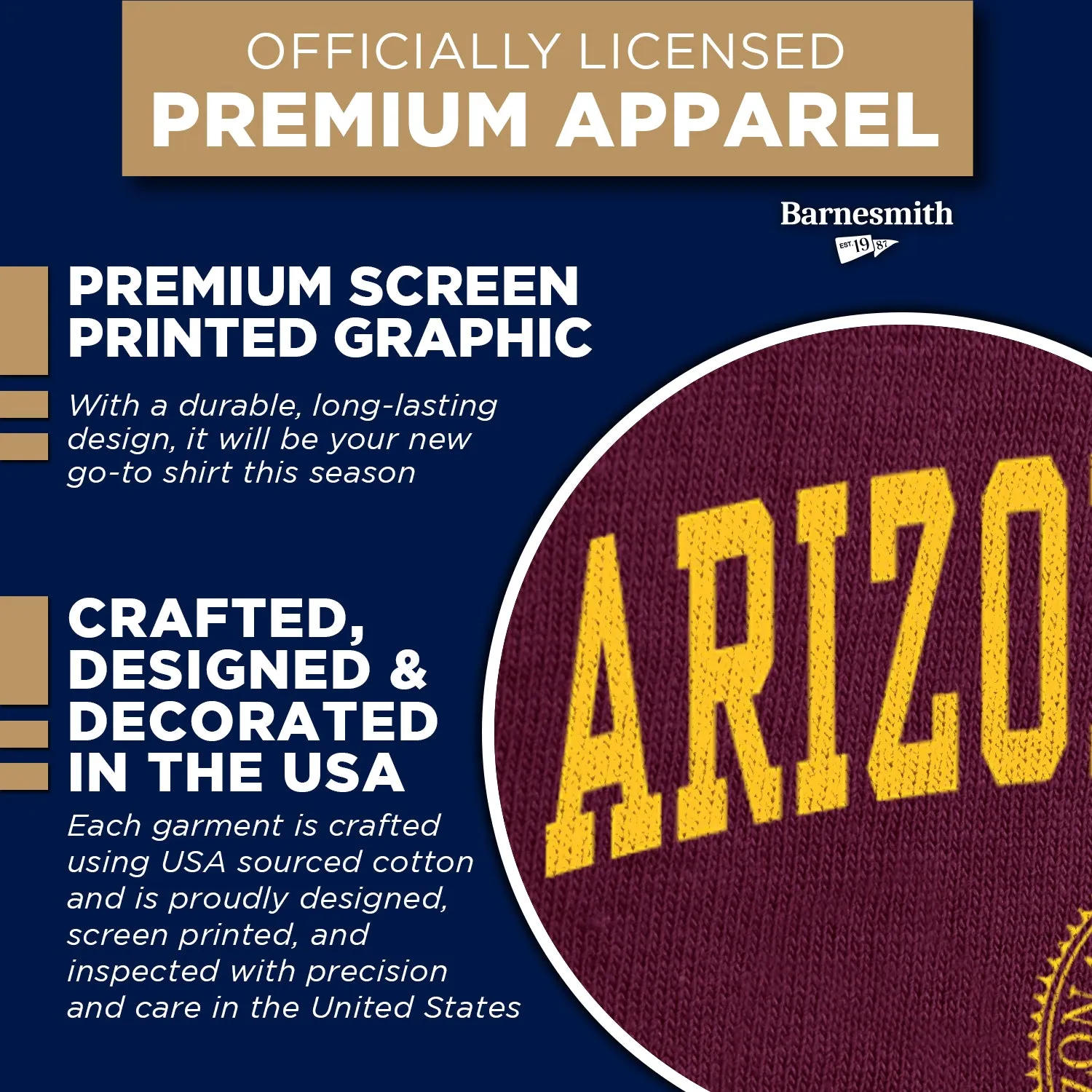 Arizona State University Heritage T-Shirt (Maroon) sold by Barnesmith product image thumbnail 4