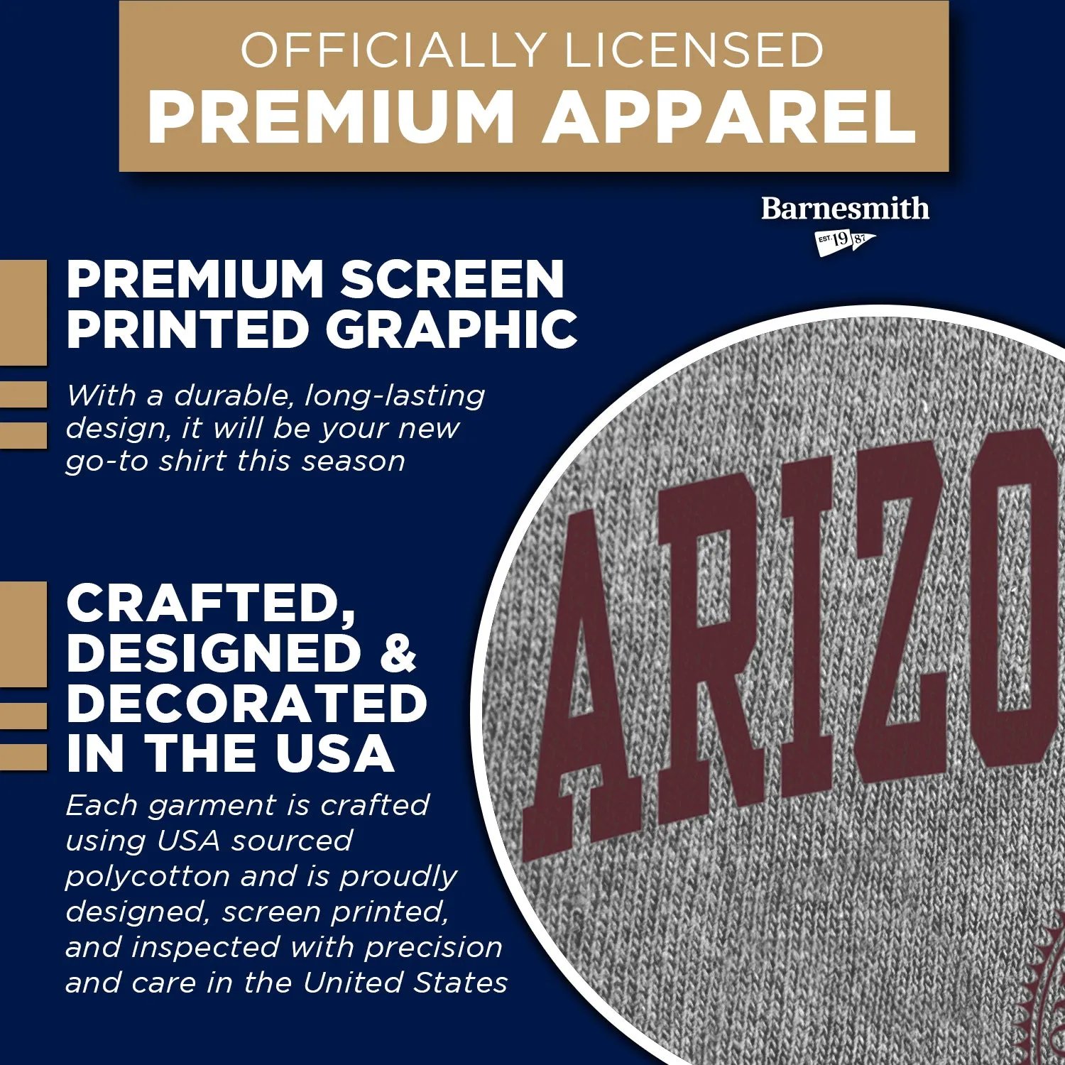 Arizona State University Heritage T-Shirt (Charcoal Grey) sold by Barnesmith product image thumbnail 4