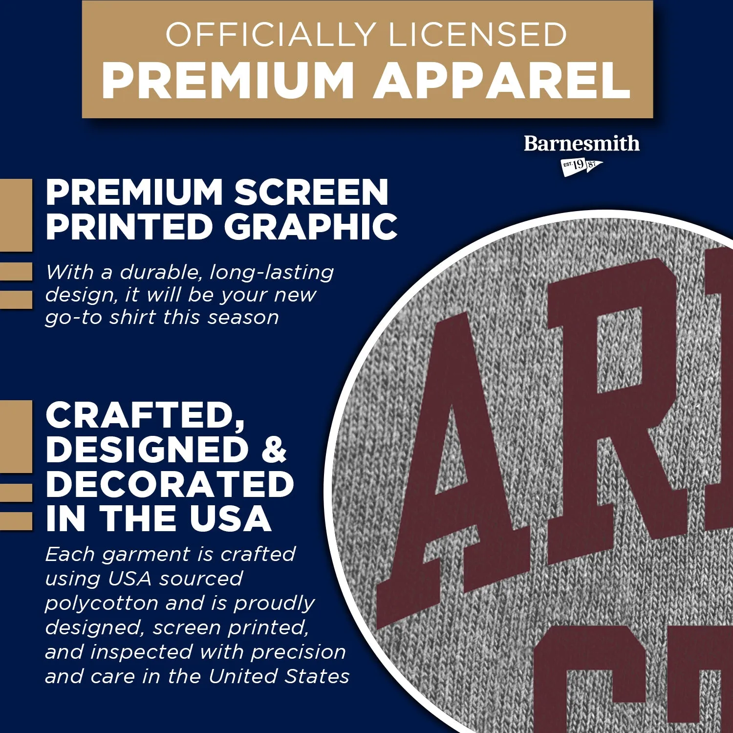 Arizona State University Classic T-Shirt (Charcoal Grey) sold by Barnesmith product image thumbnail 4