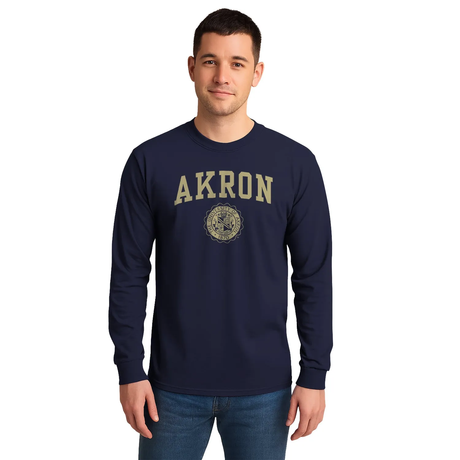University of Akron Heritage Long Sleeve T-Shirt (Navy) sold by Barnesmith product image thumbnail 2