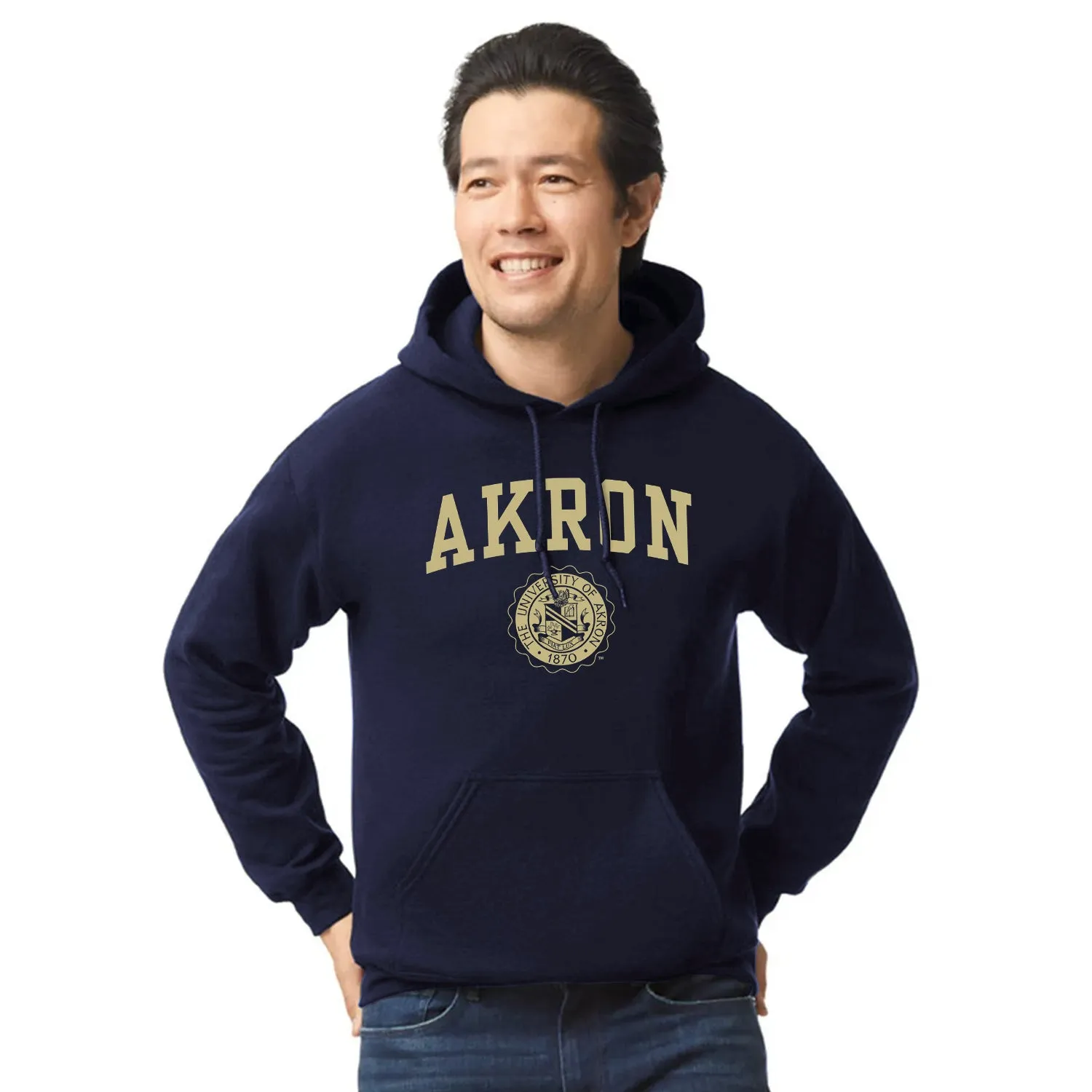 University of Akron Heritage Hooded Sweatshirt (Navy) sold by Barnesmith product image thumbnail 2