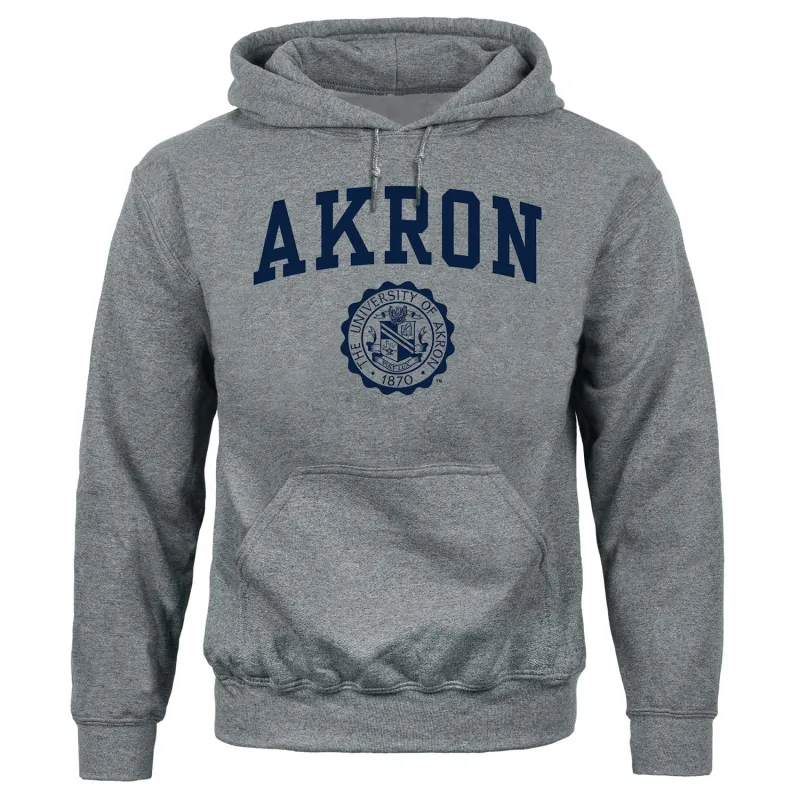 University of Akron Heritage Hooded Sweatshirt (Charcoal Grey) sold by Barnesmith
