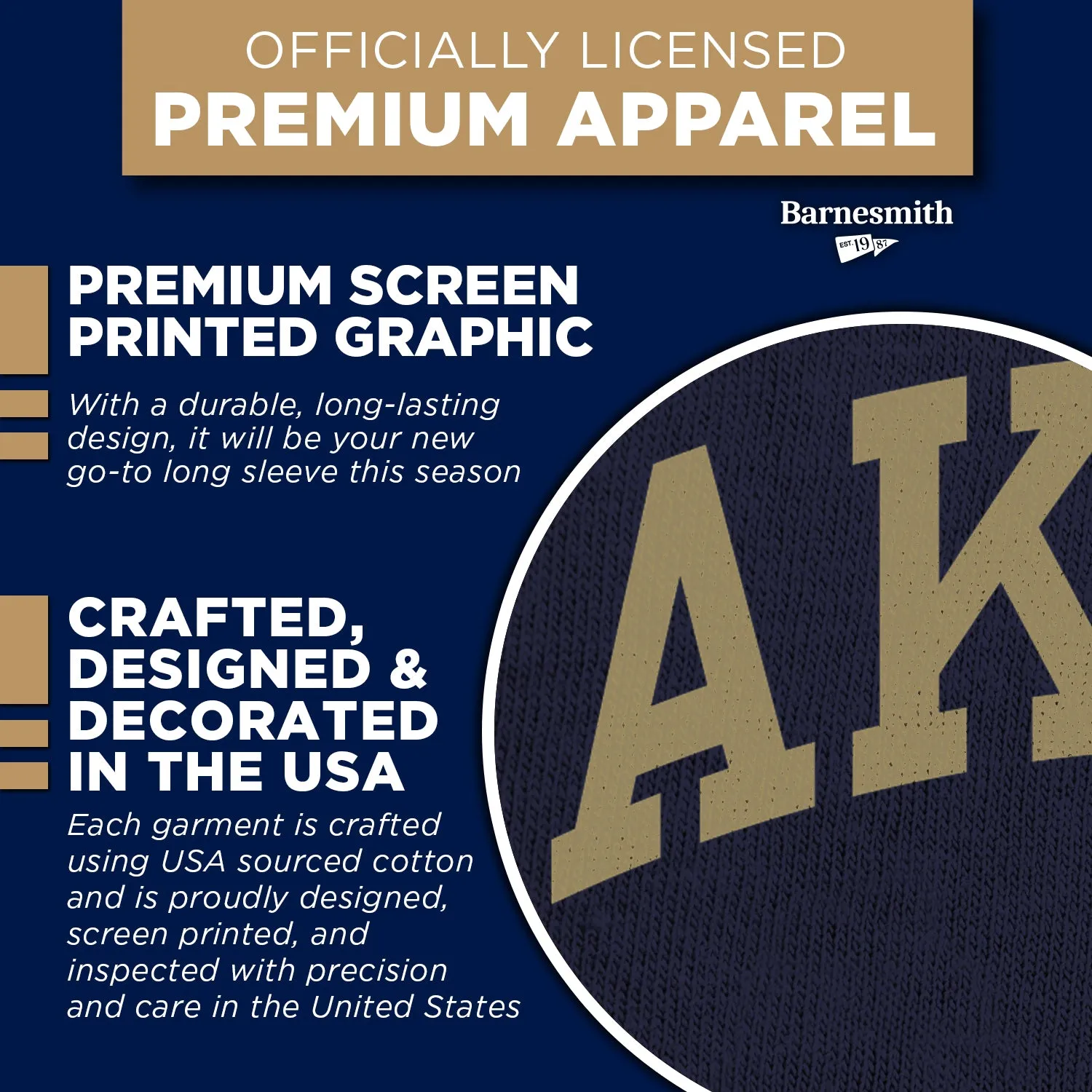 University of Akron Classic Long Sleeve T-Shirt (Navy) sold by Barnesmith product image thumbnail 4