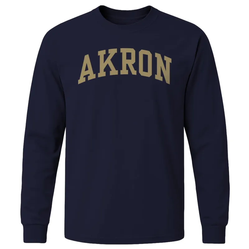 University of Akron Classic Long Sleeve T-Shirt (Navy) sold by Barnesmith