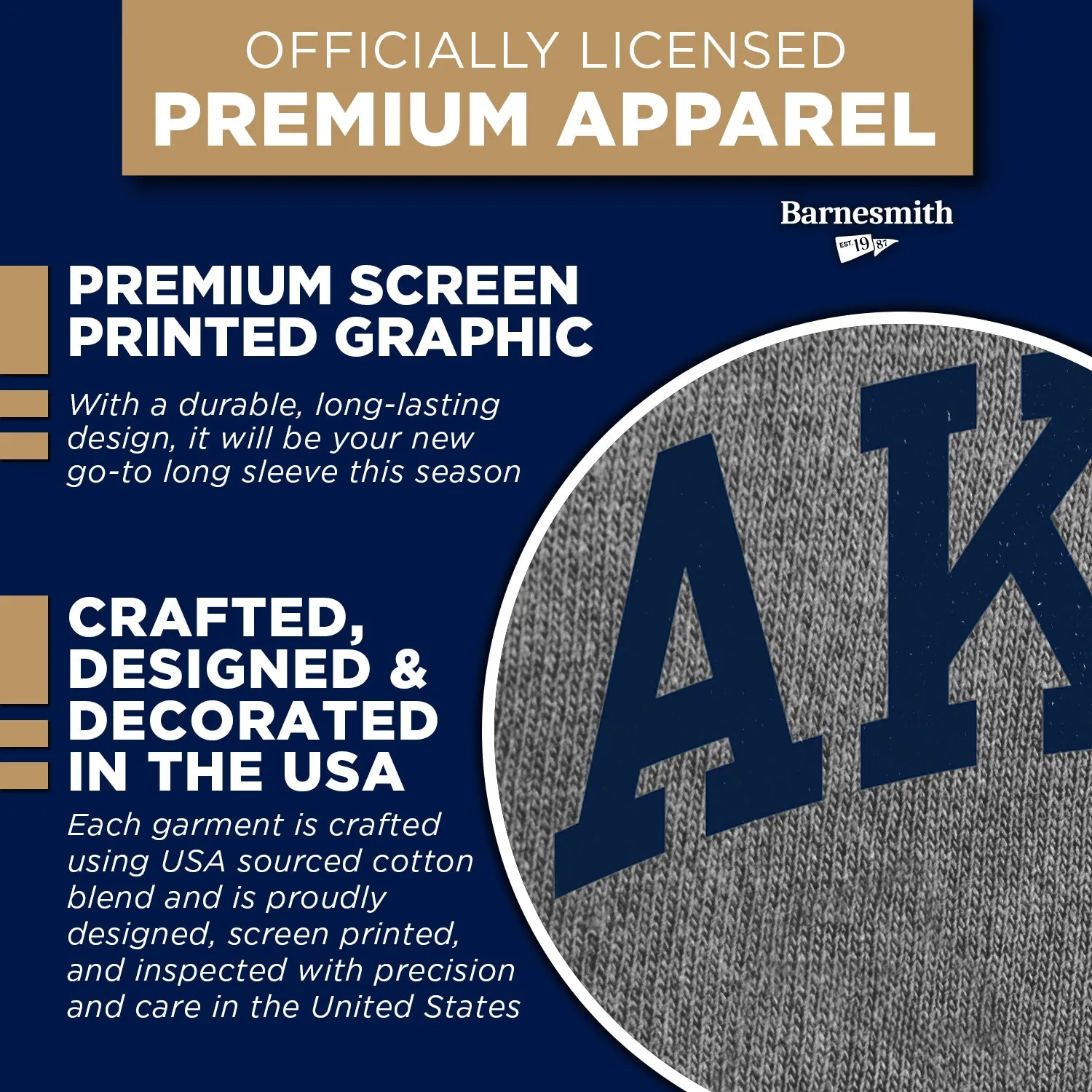 University of Akron Classic Long Sleeve T-Shirt (Charcoal Grey) sold by Barnesmith product image thumbnail 4