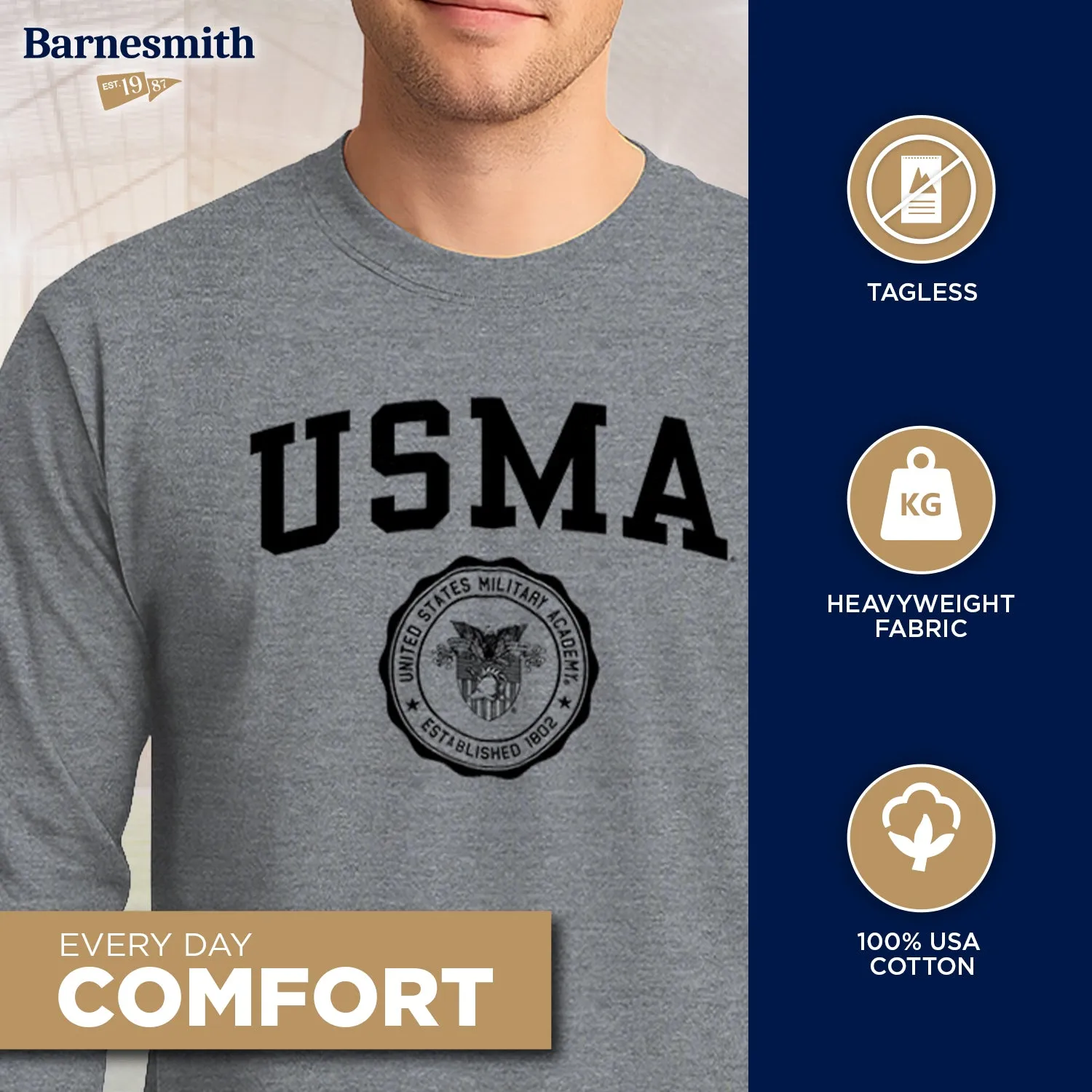 Army Heritage Long Sleeve T-Shirt (Charcoal Grey) sold by Barnesmith product image thumbnail 3