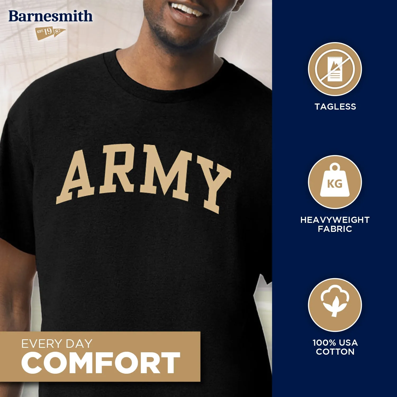 Army Classic T-Shirt (Black) sold by Barnesmith product image thumbnail 3