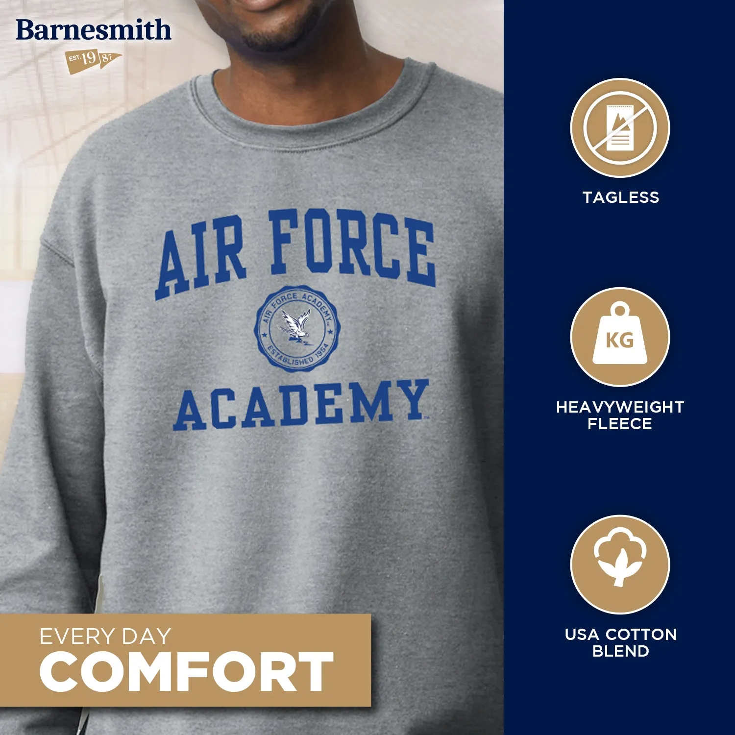 Air Force Heritage Sweatshirt (Charcoal Grey) sold by Barnesmith product image thumbnail 3