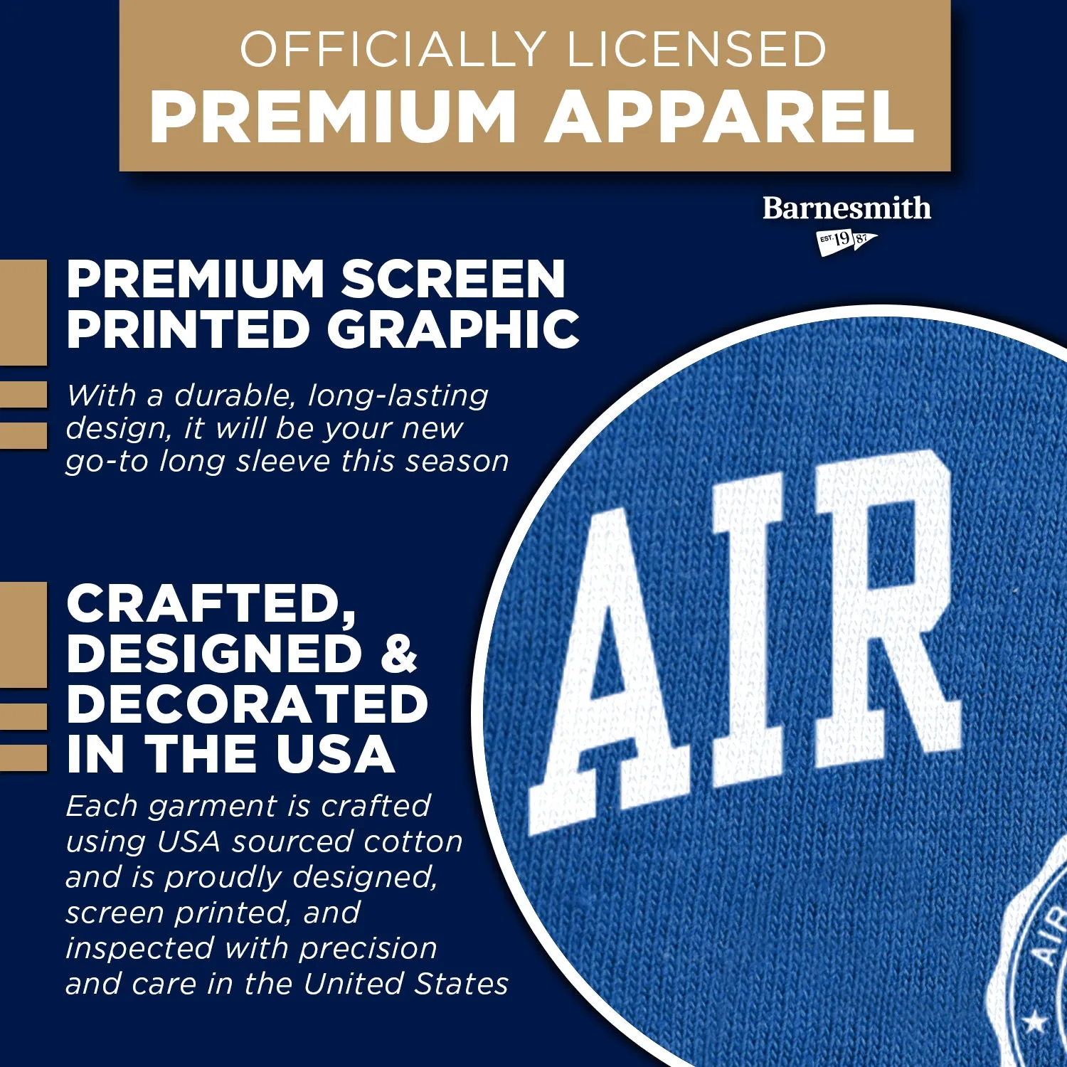 Air Force Heritage Long Sleeve T-Shirt (Royal Blue) sold by Barnesmith product image thumbnail 4