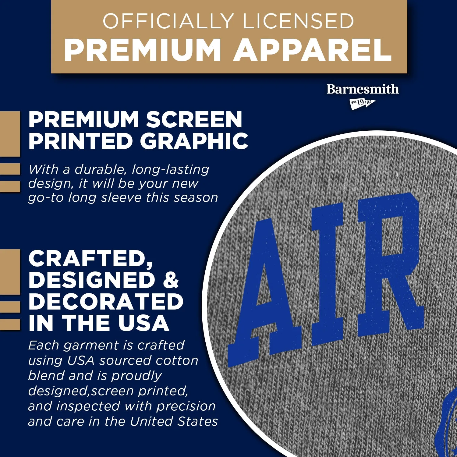 Air Force Heritage Long Sleeve T-Shirt (Charcoal Grey) sold by Barnesmith product image thumbnail 4