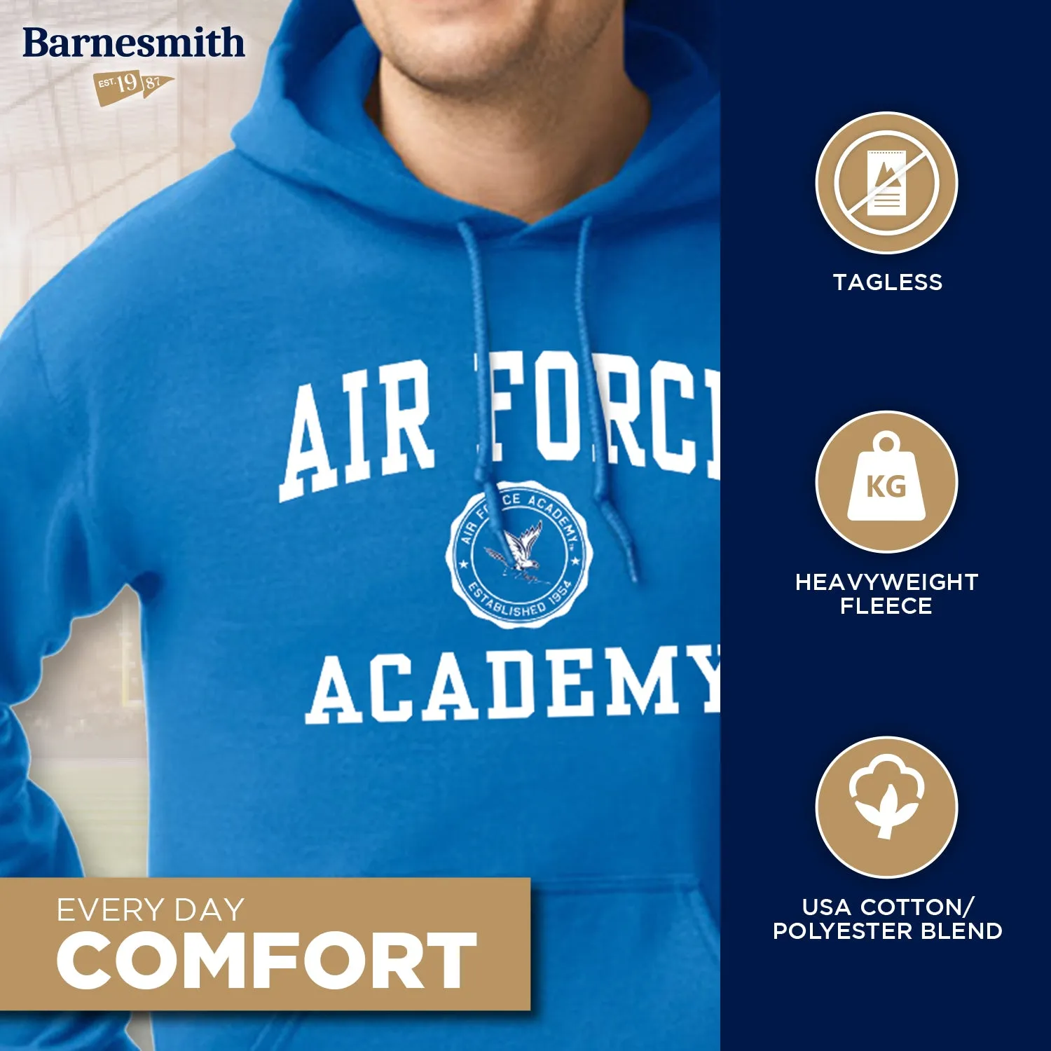 Air Force Heritage Hooded Sweatshirt (Royal Blue) sold by Barnesmith product image thumbnail 3