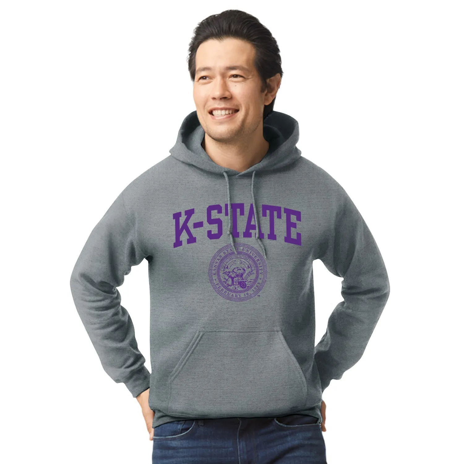 Kansas State University Heritage Hooded Sweatshirt (Charcoal Grey) sold by Barnesmith product image thumbnail 2