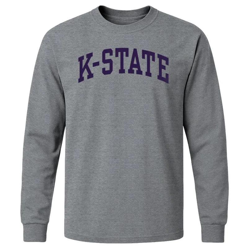 Kansas State University Classic Long Sleeve T-Shirt (Charcoal Grey) sold by Barnesmith