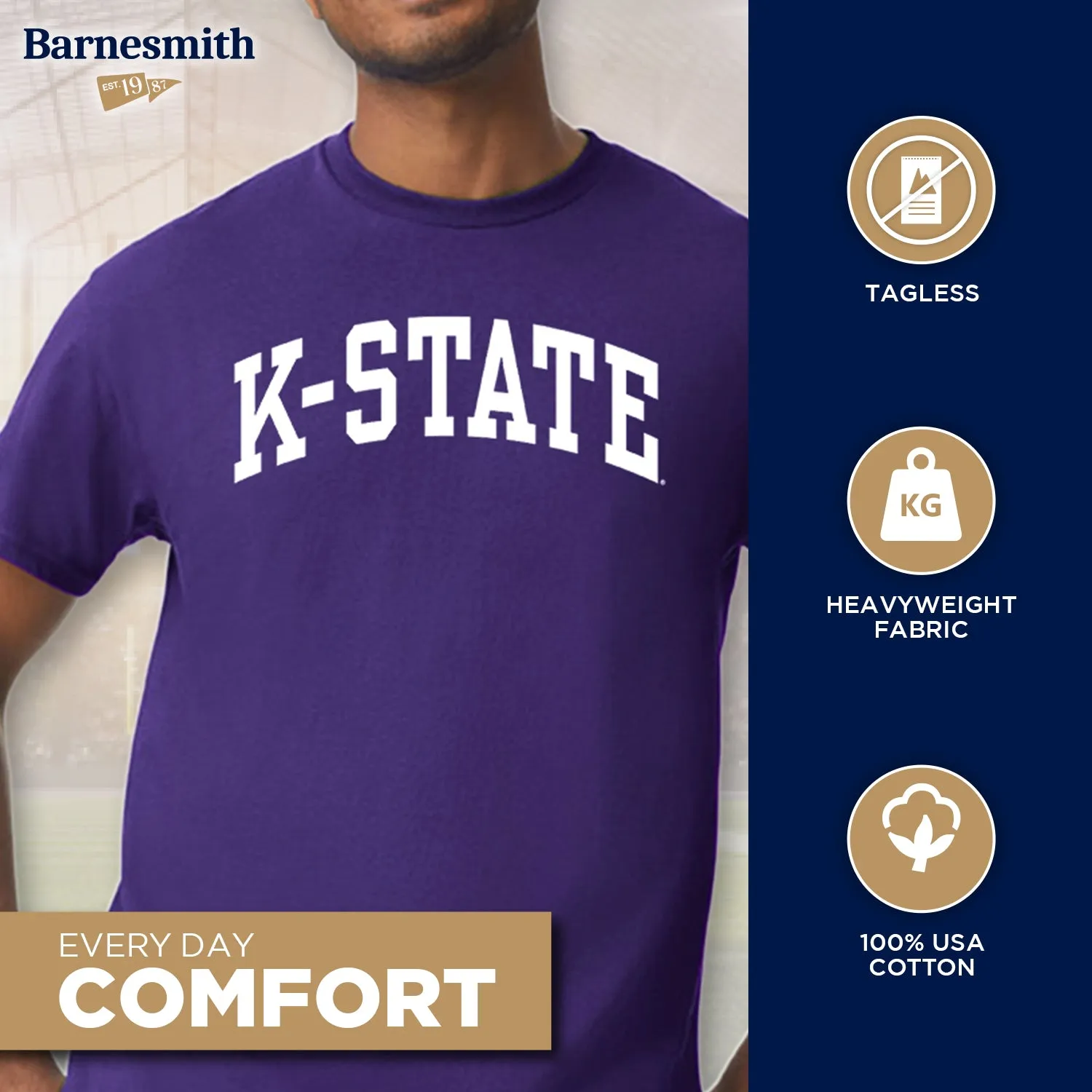 Kansas State University Classic T-Shirt (Purple) sold by Barnesmith product image thumbnail 3
