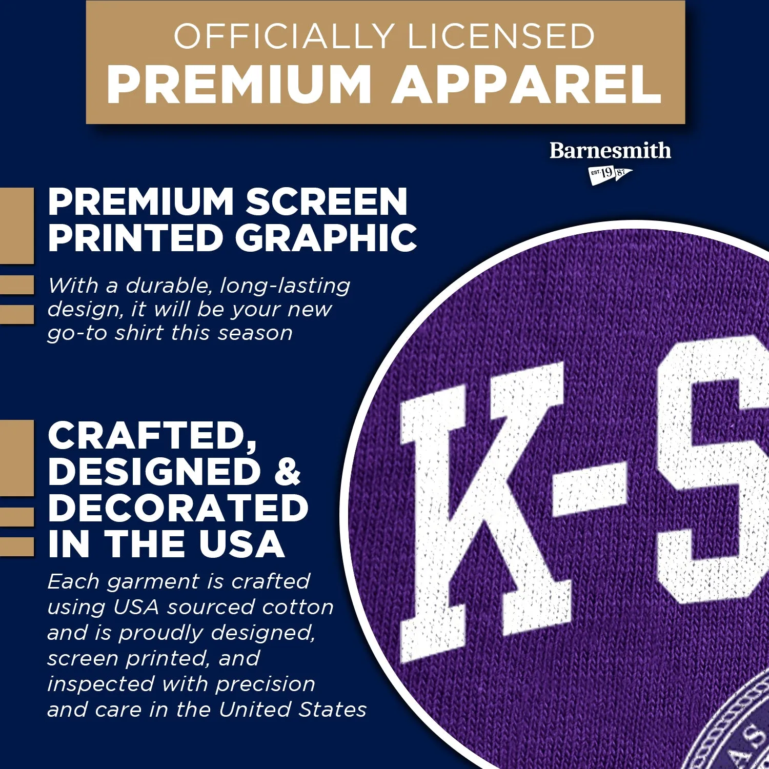 Kansas State University Heritage T-Shirt (Purple) sold by Barnesmith product image thumbnail 4