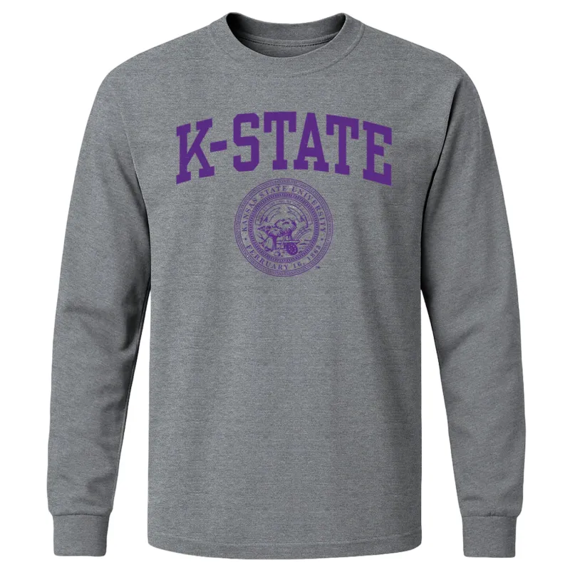 Kansas State University Heritage Long Sleeve T-Shirt (Charcoal Grey) sold by Barnesmith