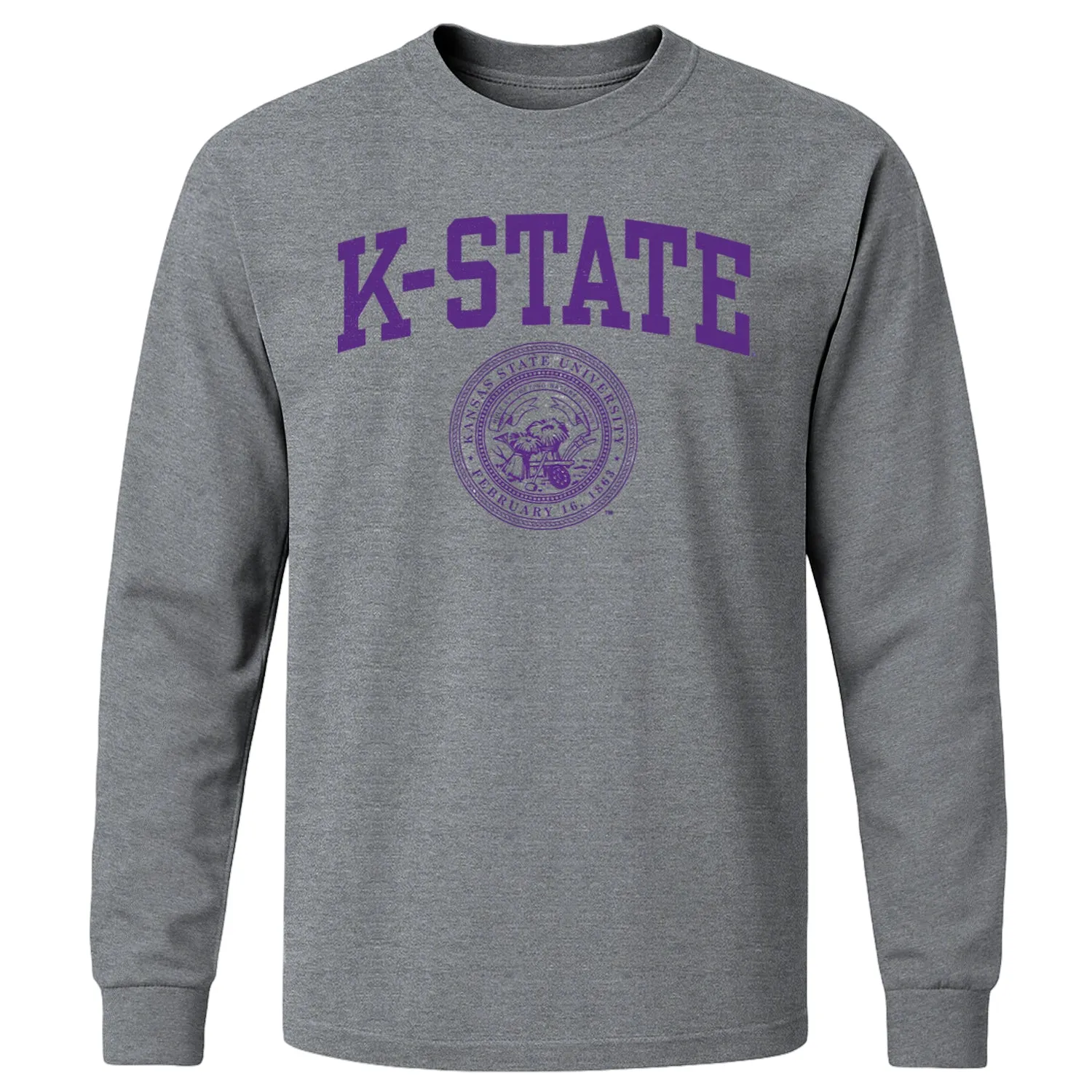 Kansas State University Heritage Long Sleeve T-Shirt (Charcoal Grey) sold by Barnesmith