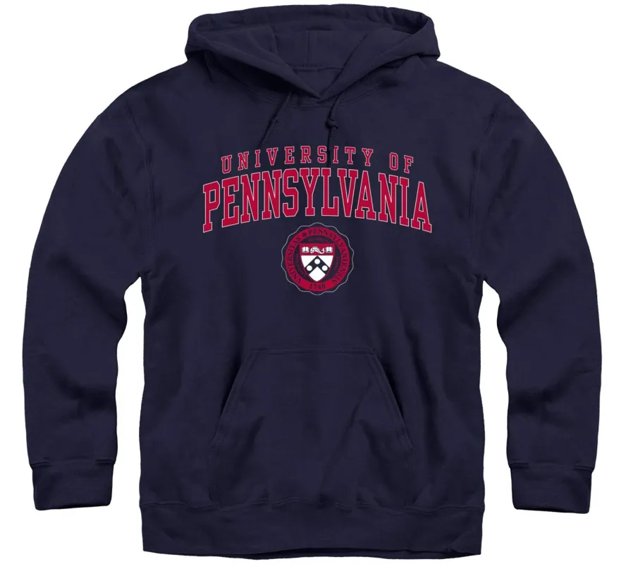 Penn Crest Hooded Sweatshirt (Navy) sold by Barnesmith