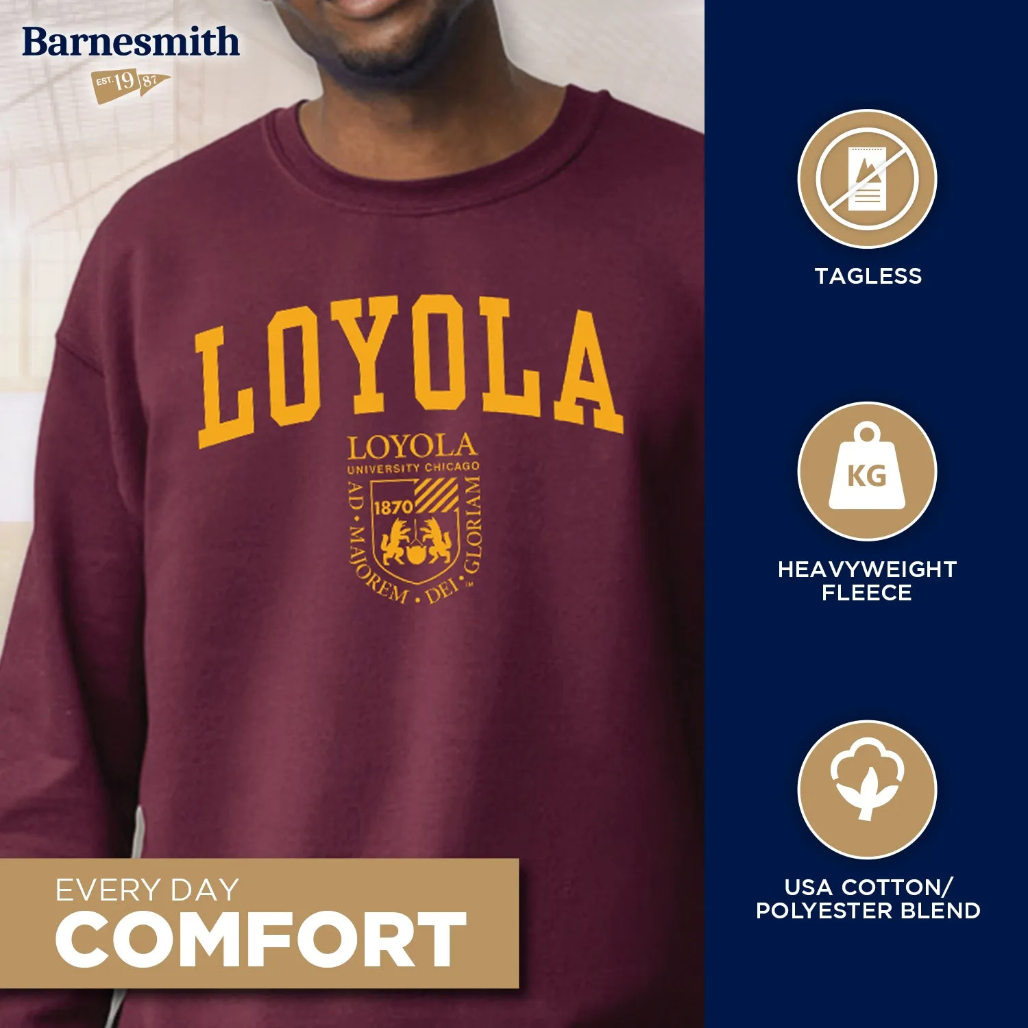 Loyola University Chicago Heritage Sweatshirt (Maroon) sold by Barnesmith product image thumbnail 3